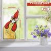 2 Pcs Funny Window Decor Peeping Rooster Acrylic Window Corner Decor Handmade Peeping Rooster Window Clings Charming Rooster