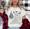 Disney Cute Merry Christmas Mickey And Minnie T-Shirt Unisex