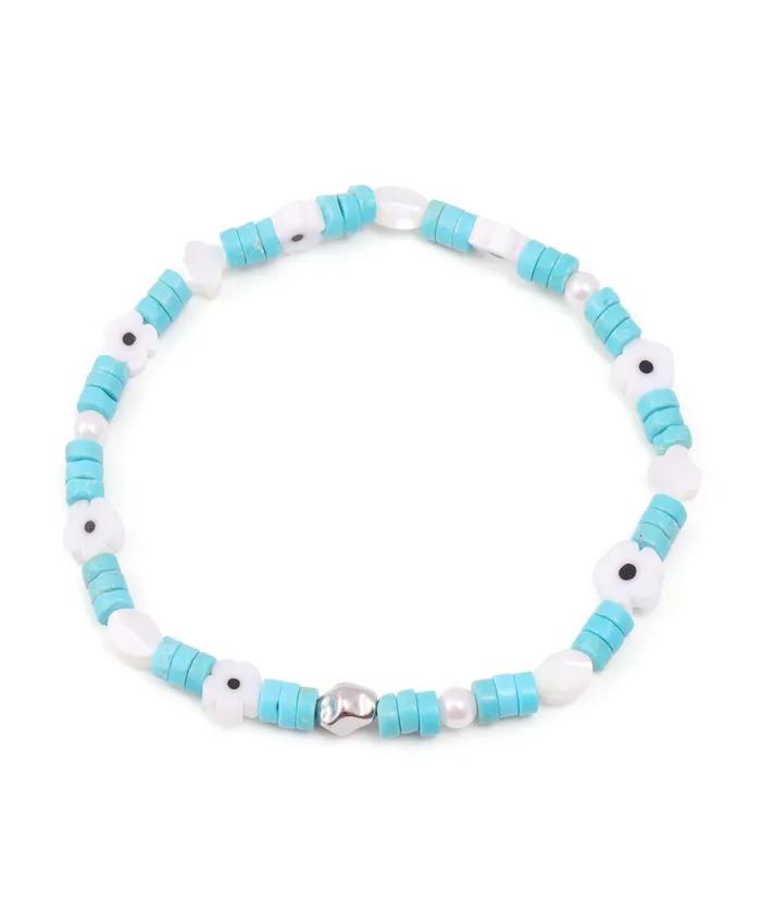 Mint Flower Mix Bracelet (PLT-BR-065_BL)