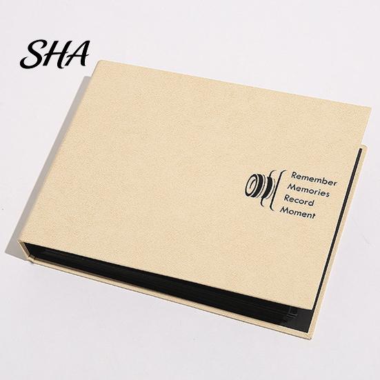 Anti-fouling Photo Album Scrapbook, Horizontal Loose-Leaf with Waterproof Thickened Film Pages, Memory Keeping Book Flat-Lay Design Refillable