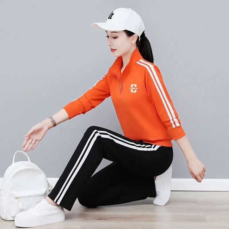 Spring and autumn new half-zip sweatshirts, fashionable ghost step dance fitness wear, square dance apparel, sports sets for women