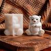 Bear Figurine Silicone Molds For Making Candle Soap and Concrete Planter Includes Circular Candle Cup Silicone Mould