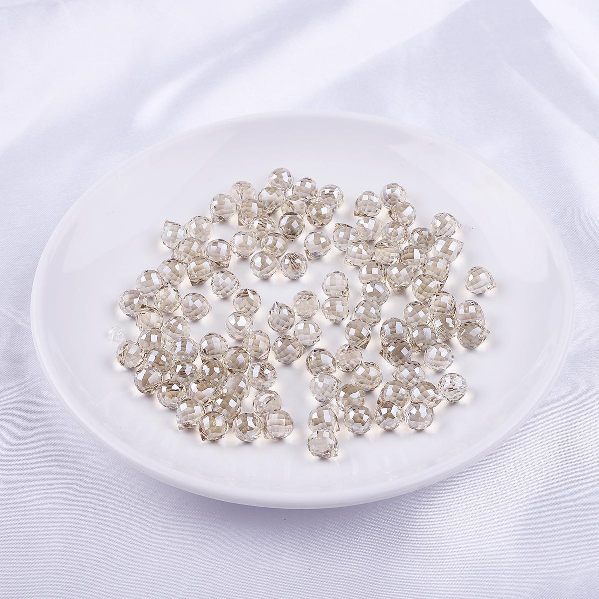 

10 шт., хрустальные стеклянные бусины с каплями воды, граненые свободные бусины-разделители для самостоятельного изготовления ювелирных изделий, браслетов и ожерелий