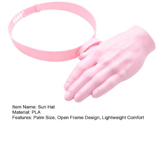 Palm Sized Sun Hat 3D Printed Lightweight Over-the-Head Visor Hat Open Frame Design Headband Style Summer Outdoor Hat