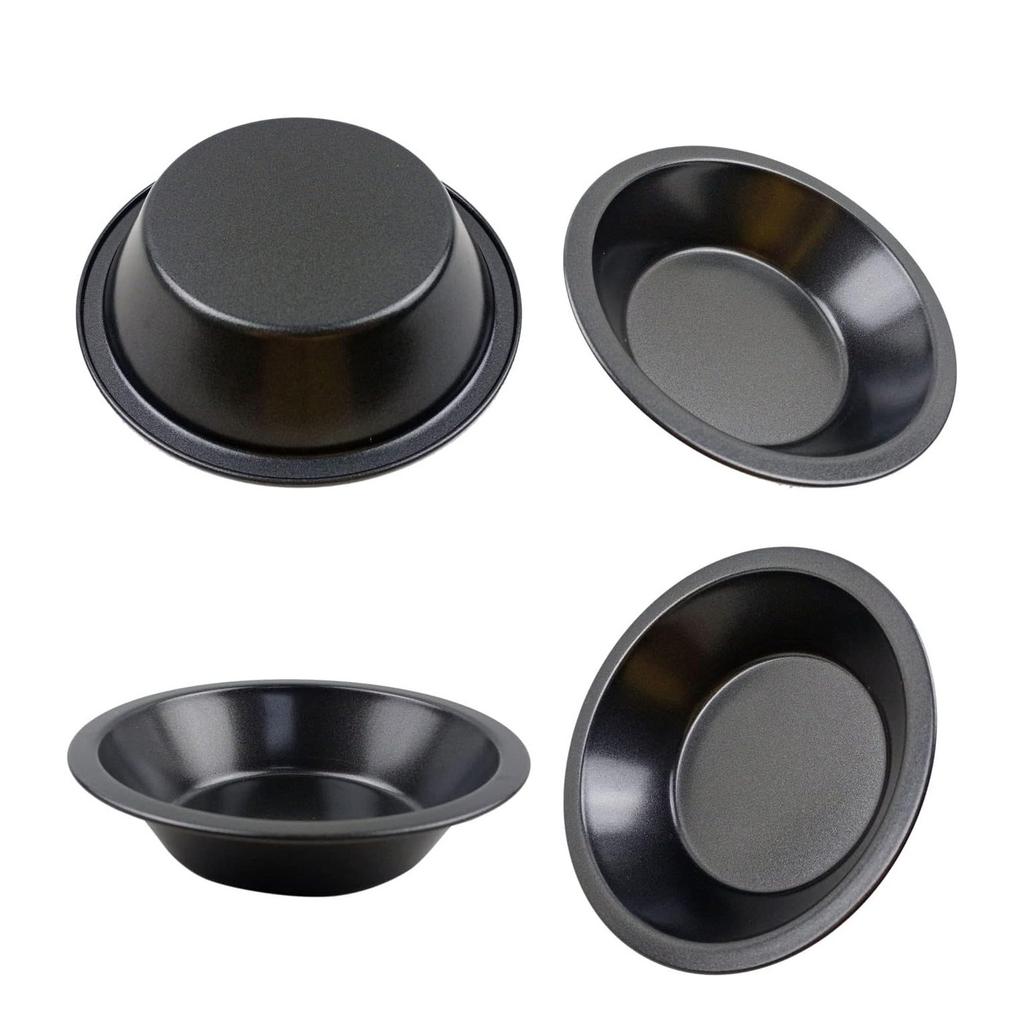 6Pcs Mini Pie Pans 5 Inch Reusable Small Pie Pans Carbon Steel Pizza Plate Round Bread Meat Pie Tins Baking Tray Kitchen Tools