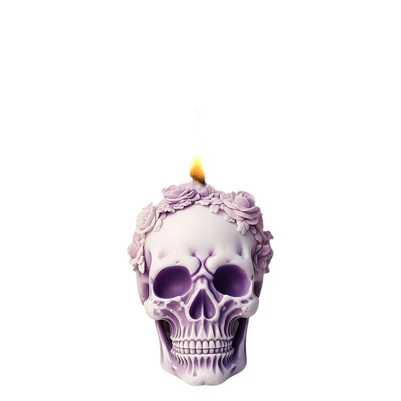 Rose Skull Scented Candle Silicone Mold DIY Handmade Floral Decor Craft