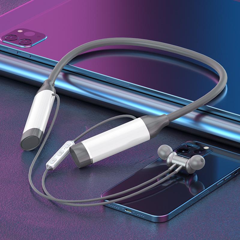 Wireless Neckband Bluetooth Earphones 5.0 with True Stereo, Deep Bass, and Long Battery Life for Sports.