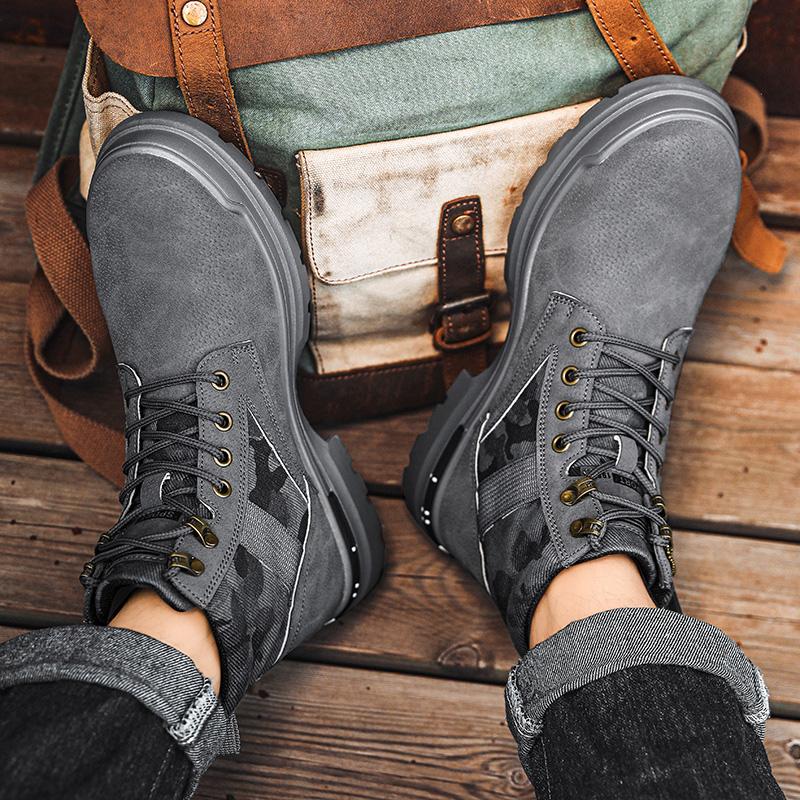 British Style Boots Men Fashion Outdoor High Top Sneakers Male New Ankle Boots For Men Casual Motorcycle Shoes Punk Men’s Shoes