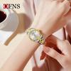 OFNS Classic Women's High-End Casual Luxury Quartz Wristwatch, Roman Numeral, Stud Design, Business-Commuting, Waterproof.
