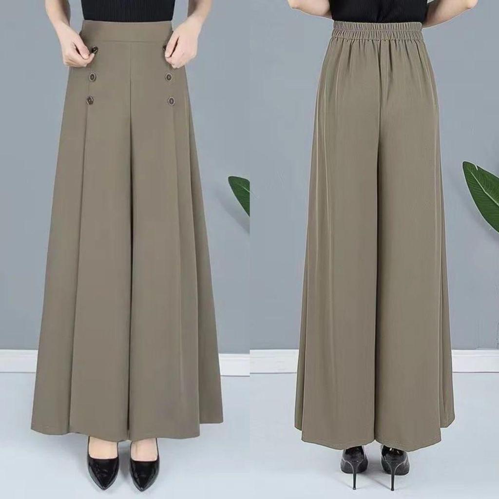 BOGO Summer Drapey Skirt Pants - New Chinese Style, Lightweight, Large & Plus Size Women's Casual Slimming Trousers