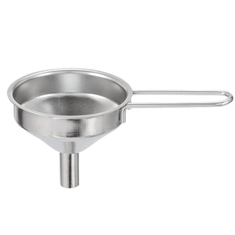 Stainless Steel Mini Cooking Oil Funnels Hangable Food-Grade Oil Filling Funnel Liquid Seasoning Dispensing Tool With Handle
