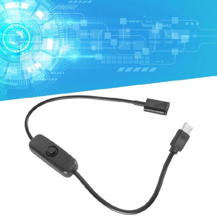 Durability Type C Charger 30cm USB C Extension Cable With Integrated Switching For LED Lights Headphones Game Consoles