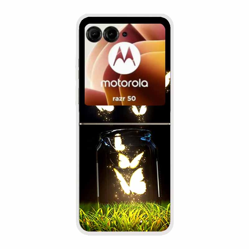 For Motorola Razr 50 Ultra Case Plastic Hard Painted Cartoon Transparent Back Cover Case for Motorola Razr 50 5G Hard PC Case 50