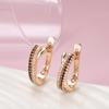 ZAKOL Trendy Crystal Earrings For Women Black And White Zircon Fashion Champagne Gold Color Earrings Wedding Zircon Gifts