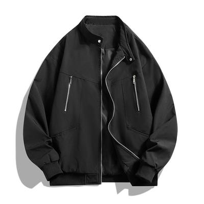 Jacket Men's Casual Windproof Stand Up Collar Jacket Men's Loose Upper Clothing Men's Sports