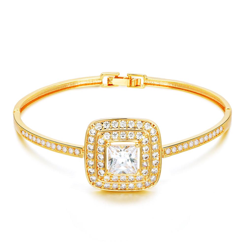 Romantic Rose Gold Plated Women's Bracelet with AA Cubic Zirconia
