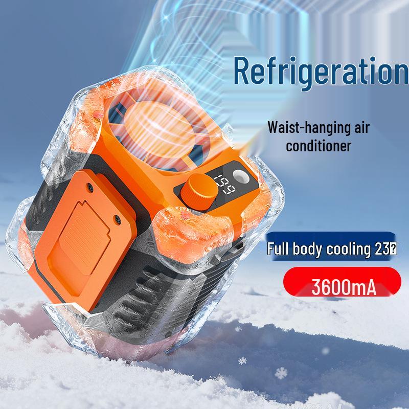 Portable Waist Fan for Outdoor, Construction, and Camping - Long Battery, Strong Wind