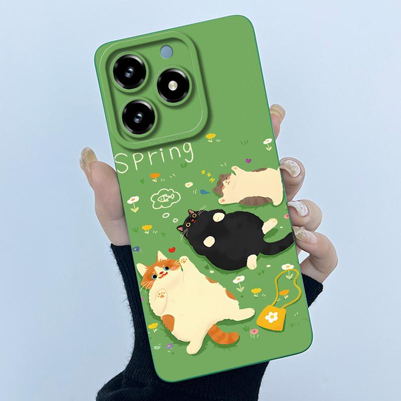 Case For Realme C61 C63 Cute Panda Sweet Girls Cats Silicone Soft Back Cover For Realme Narzo N63 2024 Bumper Protective Casing