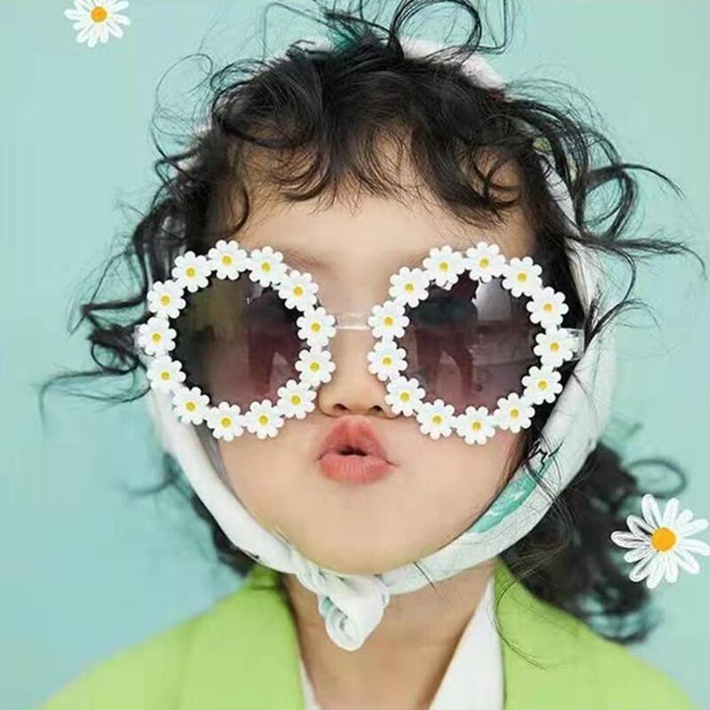 1pcs Round Flower Sunglasses for Girls Flower Shaped Cute Glasses UV 400 Protection Outdoor Beach Girl Gifts