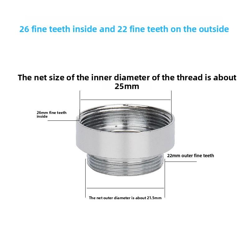 Faucet Adapter 22 Turn 16 18 20 22 24 26 28 30 32mm Internal and External Fine Tooth Faucet Conversion Thread Accessories