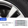 -Car Rim Aluminum Stickers Decoration for BMW E36 E39 E46 E60 E90 F10 F30 E93 G11 G12 M3 X3 X5 X6 X1 X2 E92 E87 Car Accessories