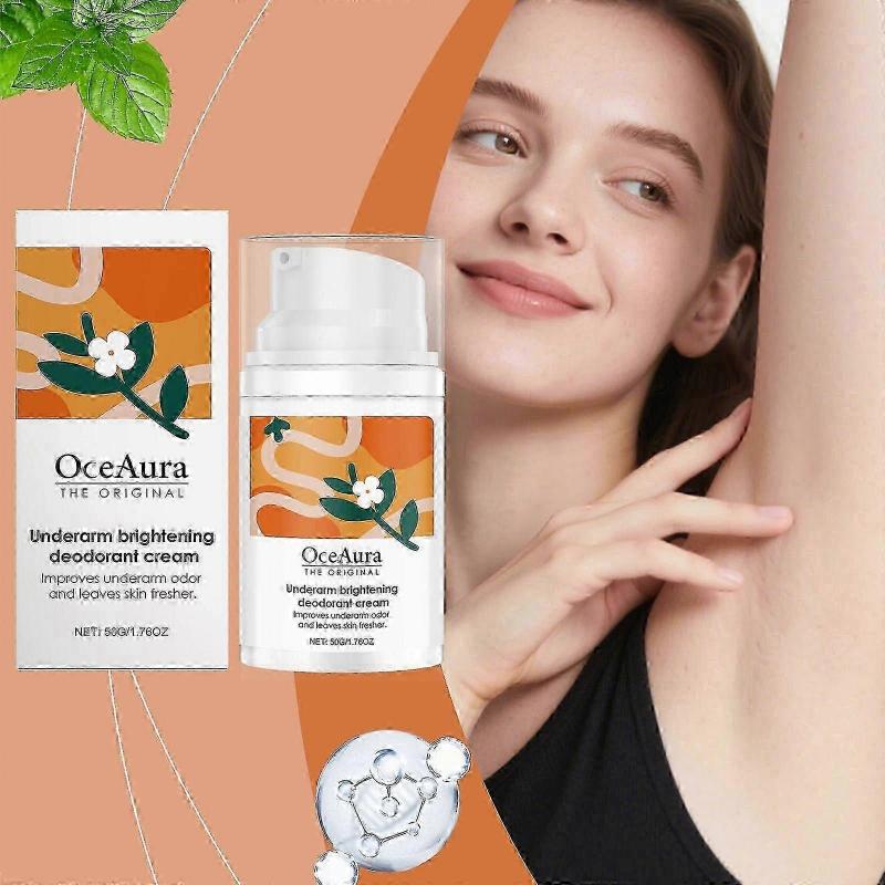 3X Den Originala Underarmsblekande Deodorantkräm för Behandling av Mörka Armhålor, Kroppsluktsborttagare för Kvinnor & Män, Behandling av Inåtväxande Hår