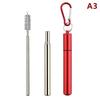 1/3Pcs Reusable Telescopic Straw 304 Stainless Steel Metal Straw With Cleaning Brush Portable Drinking Straw Set For Travel