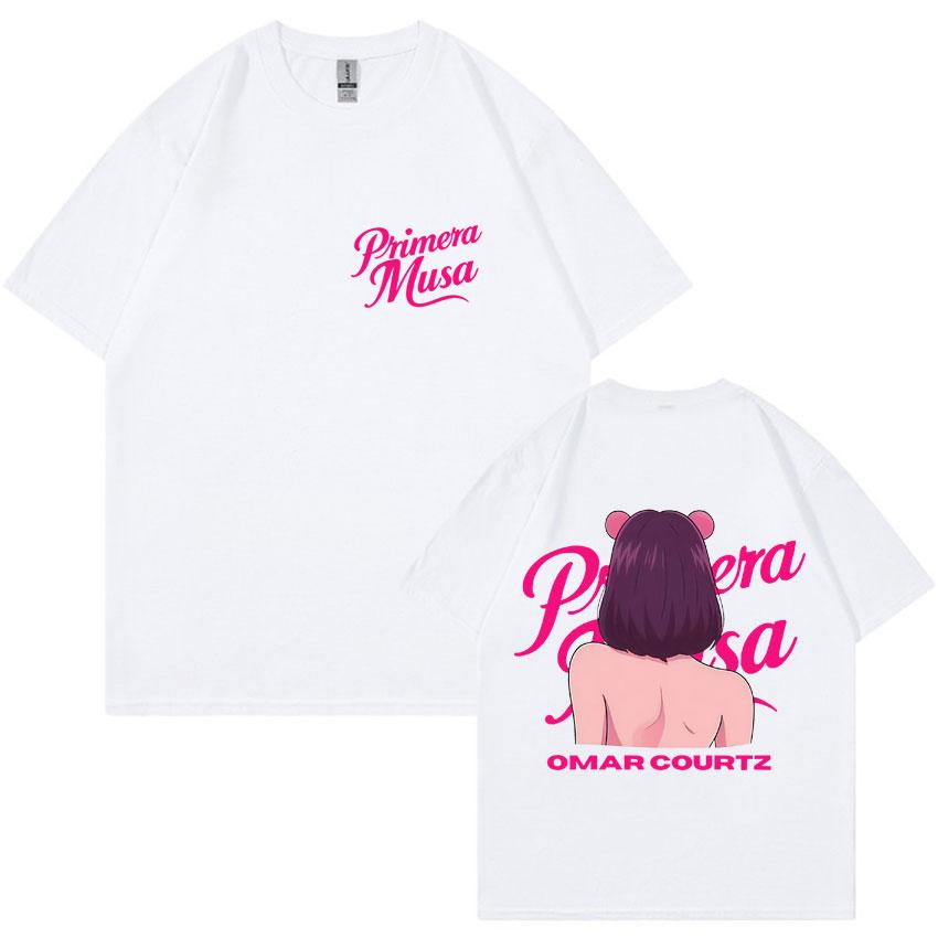 Rap Singer Omar Courtz Primera Musa 2026 Summer Mens Womens Street Pattern Aesthetics Hiphop Casual Cotton Tshirt