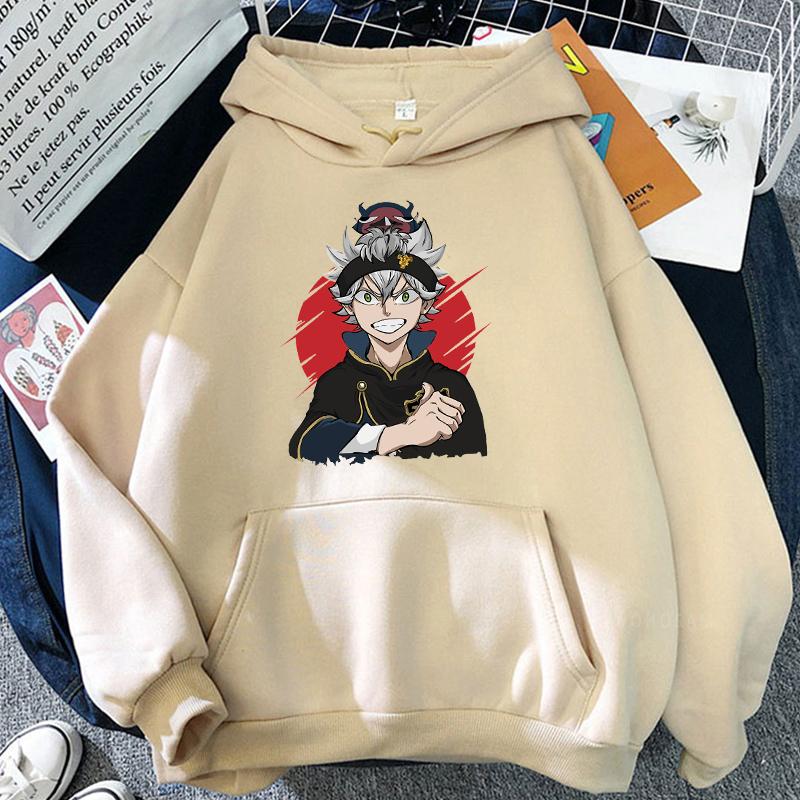 Harajuku Japanese Anime Black Clover Men Hoodies Sweatshirt Funny Cartoon Boys Asta Streetwear Pullover Winter Patchwork Hoodies