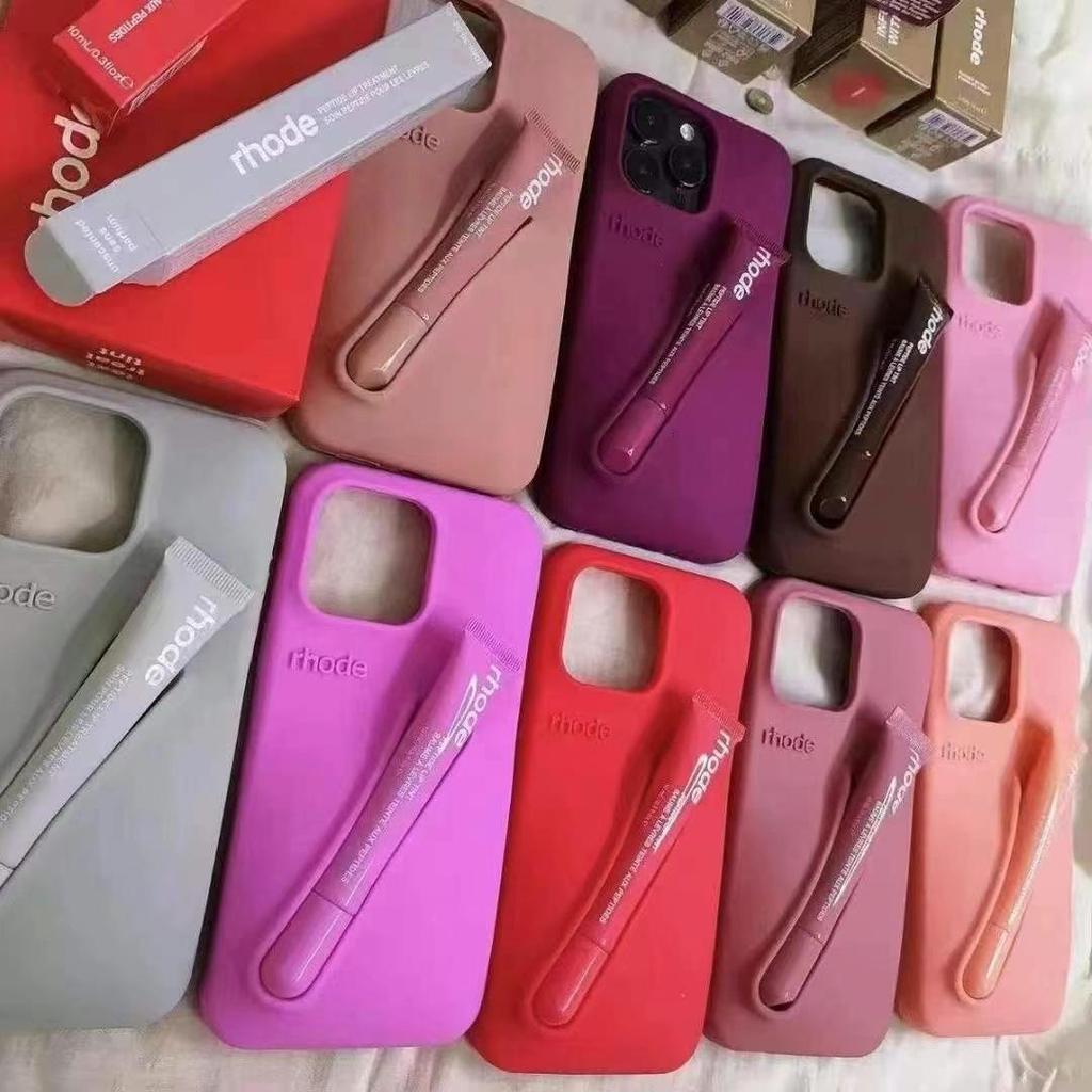 Lippenstift 1514 Silikonkompatible farblich passende Schutzhülle für Samsung & iPhone 16 Pro Max, sturzsicheres Lipgloss-Design