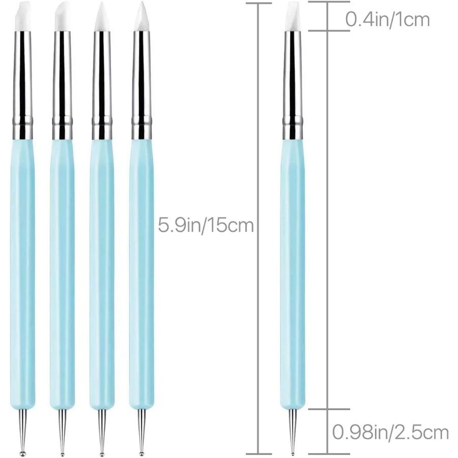 5Pcs Silicone Clay Sculpting Tool for Brush Modeling Dotting Nail Art Pottery Clay Tool DIY Carving Sculpting Tools Soft Head