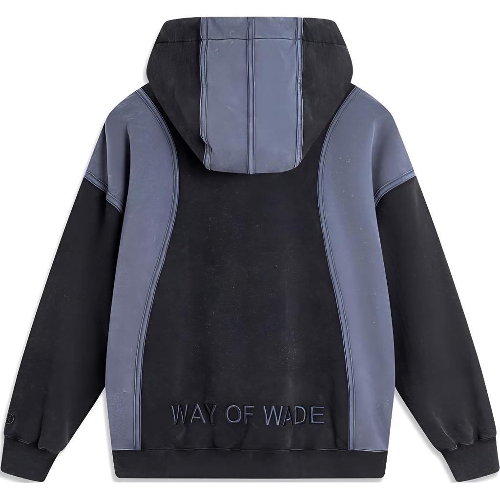 Li-Ning Wade Series Color Block Hooded Drop Shoulder Long Sleeve Sweatshirt Men sweatshirt Black AWDU273-1