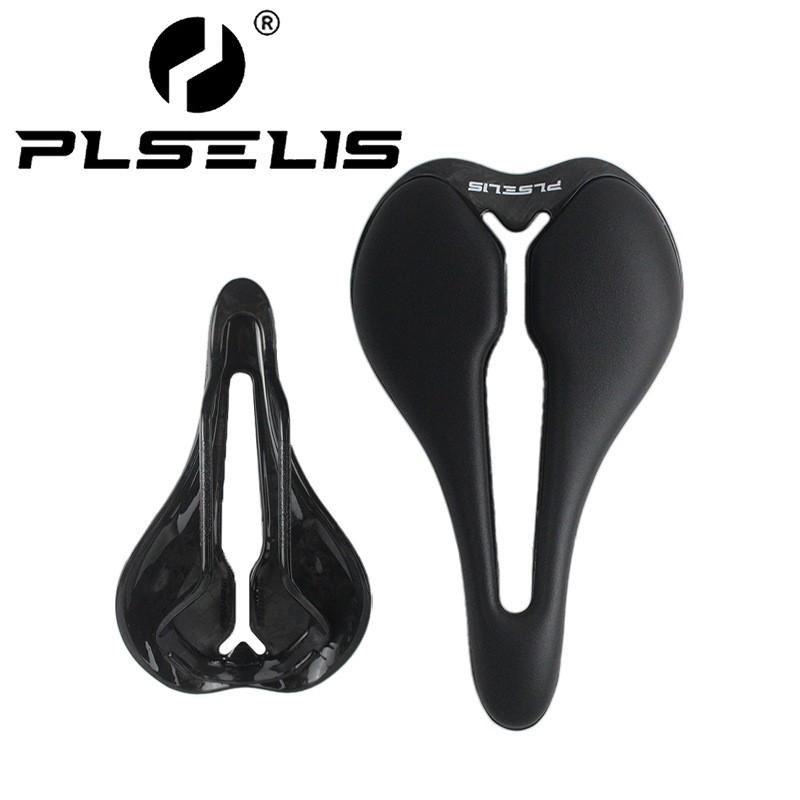 PLSELIS Carbon Fiber Hollow Bicycle Saddle Road Bike Mountain Racing Grade Seat Pad