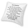 You Are My Soulmate Romantic Pillowcase Polyester Linen Velvet Printed Zip Decor Throw Pillow Case Sofa Seater Cushion Cover 18"