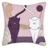 1PC Cute M-shaped Moon Pillowcase Cartoon Sofa Decoration Home Double-sided Printing Cute Square Cushion Pillowcase