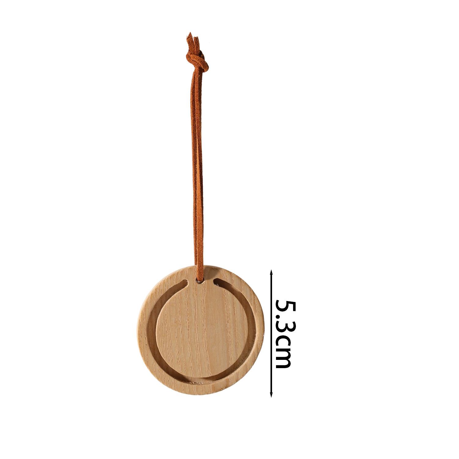 New Round Premium Wood Diffuser Handmade From White Wax Wood and Black Walnut Elegant Car Suspension Aroma Accessories