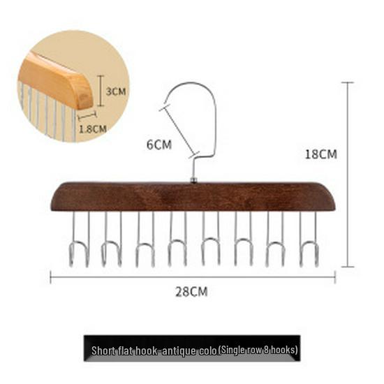 Percha Multifuncional de Madera Maciza con Tirantes y Múltiples Ganchos para Uso en el Hogar y el Dormitorio