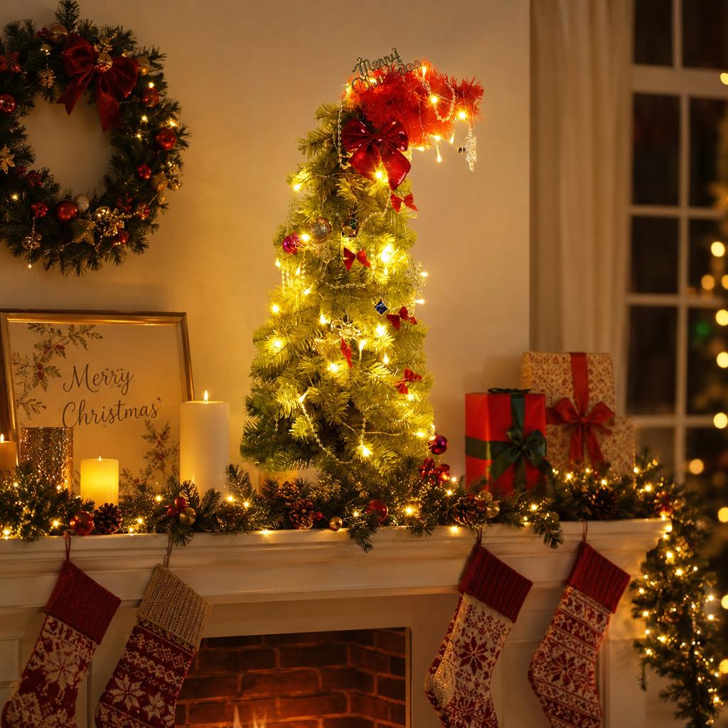 High Density Artificial Tree with Lights, Branch Design for Holiday Decoration