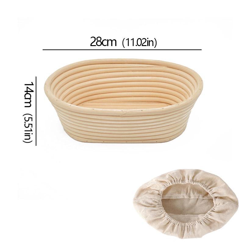 Oval/Round Bread Rattan Fermentation Basket Handmade Rattan Wicker Baking Bowl Kitchen Tool for Home Bakers Bread Baking Tools