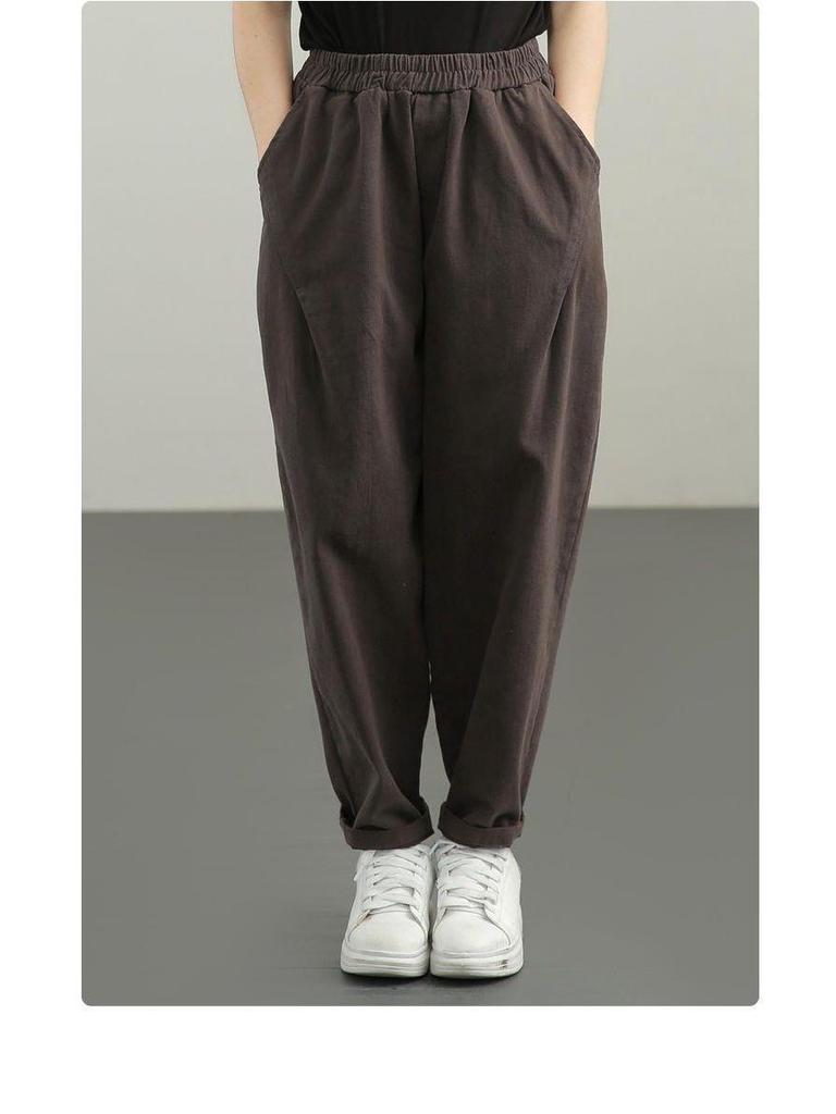 2026 Spring Women's Loose Harem Pants, Plus Size, Casual and Versatile, Original Artistic Design.