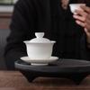 White Porcelain Cover Bowl Fighting Tea Competition Tea Bowl Large Sancai Bowl Jade White Cover Bowl Set Tea Cup Ceramic Tea Bowl