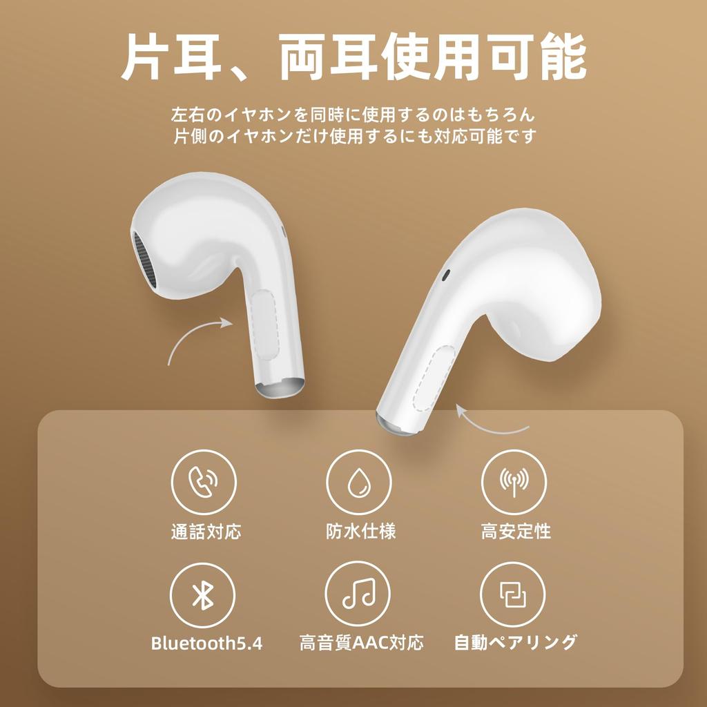 YJJC Bluetooth Wireless Instant Fast Compact and with LED Perfect for Web and Compatible with iPhone and Android Earbuds, Connection, Hi-Fi, Type-C
