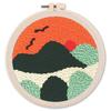 DIY Punch Needle Embroidery Kit with Yarn Landscape Pattern Starter Kit Magic Tufting Set Poking Cross Stitch Tools For Knitting