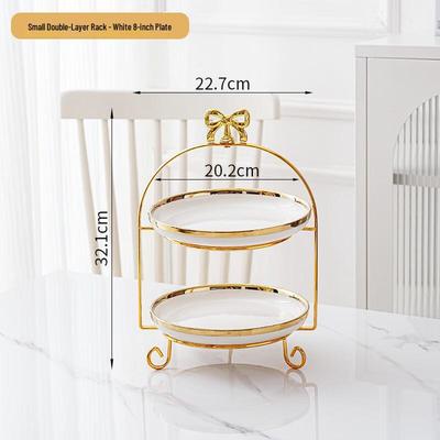Ceramic 2-Tier Afternoon Tea Dessert Stand