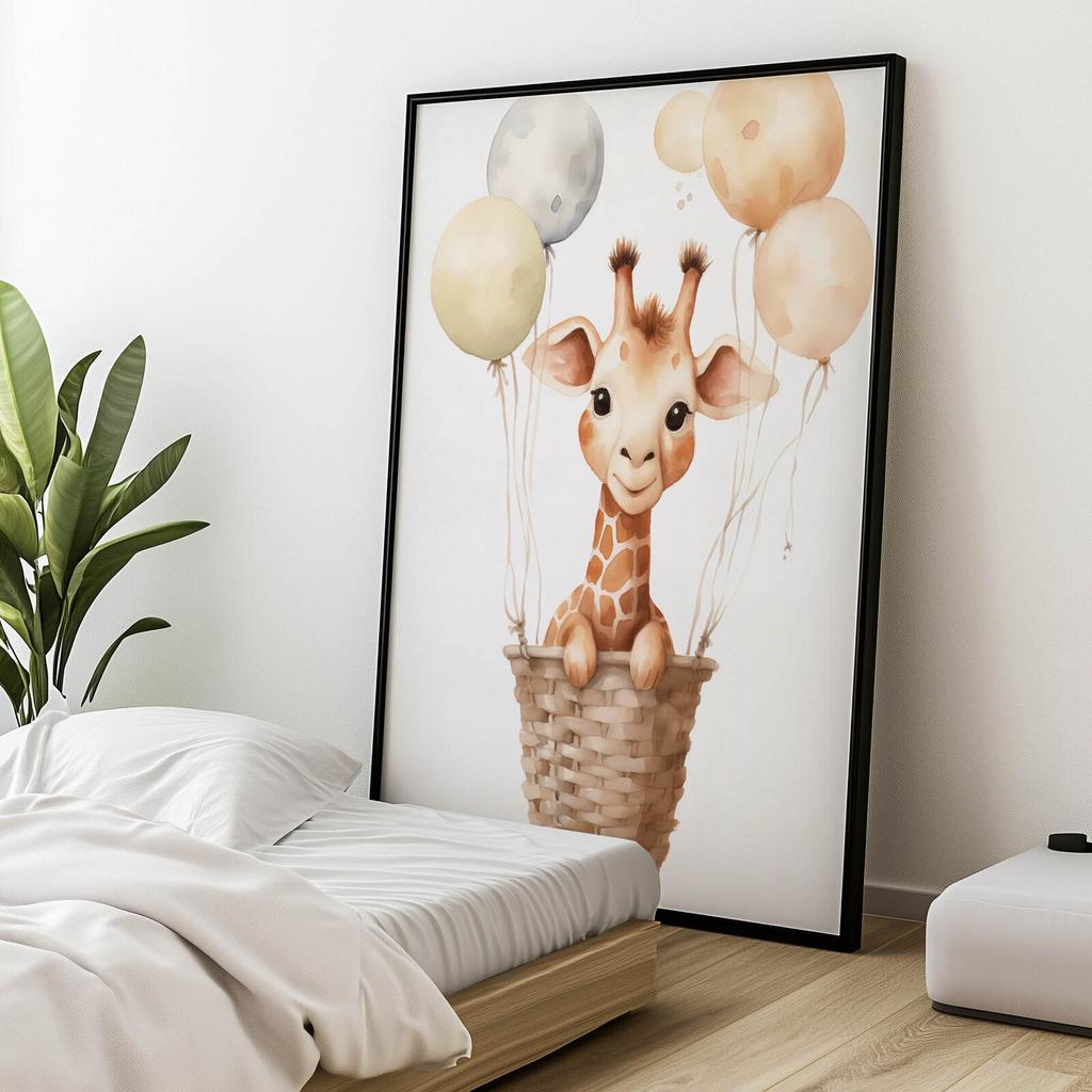 Happy Giraffe's Journey Happy Giraffe's Journey, 70X100 Cm, Frameless, Matte Paper 230 Gsm