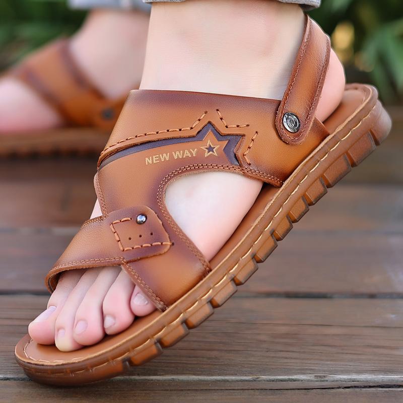 Marke Klassische Herren Sandalen Sommer Echtleder Sandalen Herren Outdoor Lässige Leichte Sandale Mode Herren Weiche Sneaker