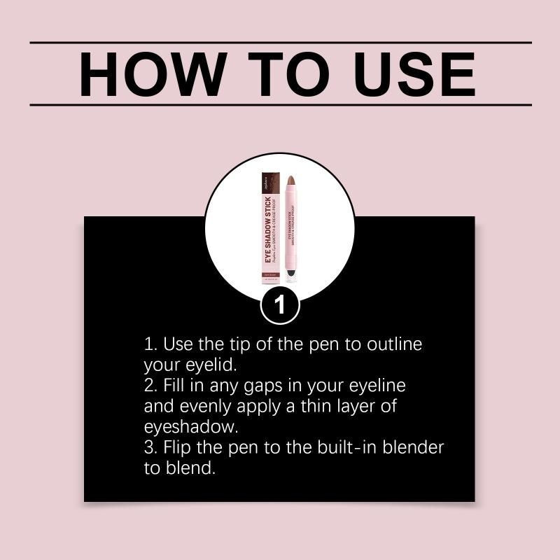 Creamy Texture Double End Eyeshadow Stick Dark Brown Glitter Matte High Pigment Eye Pencil for Quick Morning Routine