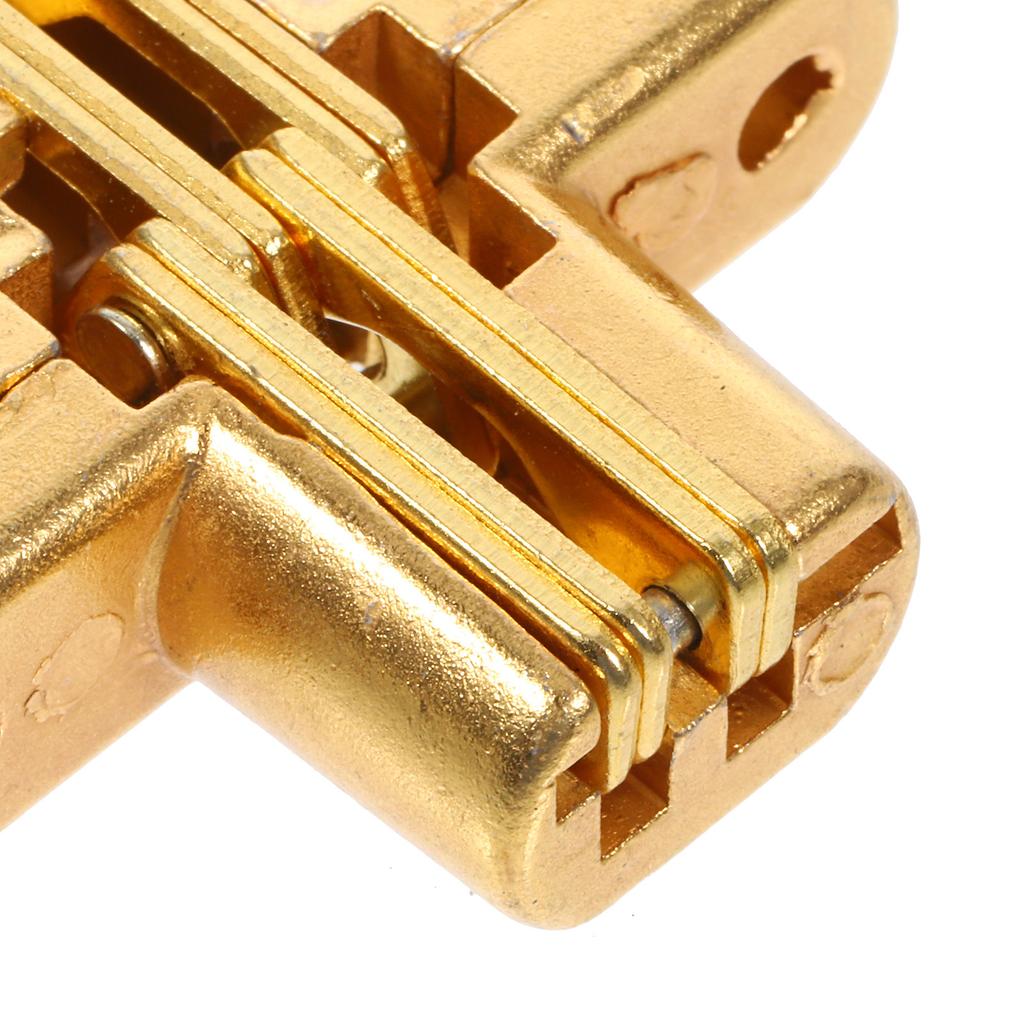 2Pcs Sturdy Zinc Alloy Hidden Door Hinges Smooth Silent Operation Thickened Load Bearing Hinges for Cabinet Wooden Box Bathroom