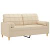 Vidaxl 2-Seater Sofa With Cushions, Cream, 140 Cm, Fabric
