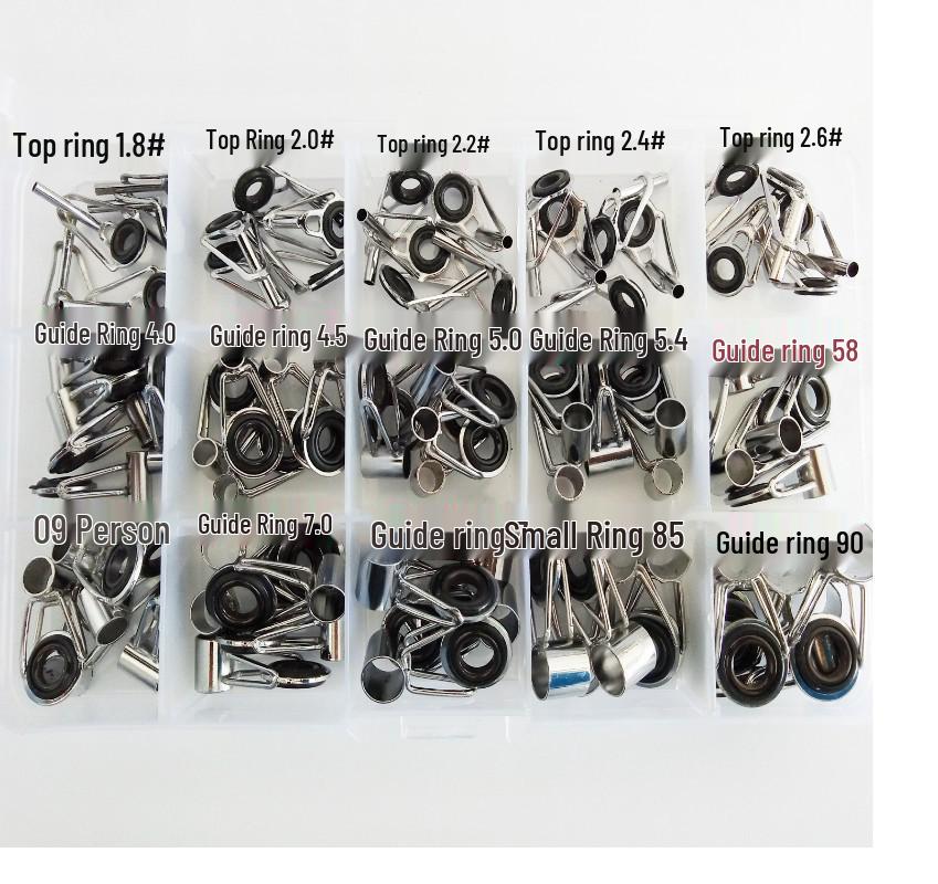 High Carbon Steel Sea Fishing Rod Lure Guide Set: 75 Magnetic Rings, Top & Middle Guides 75 pcs Top Ring Set серебряный